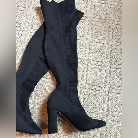 NWOT-Everley Elegant Black Over the Knee stretch Boots - Picture 2 of 7